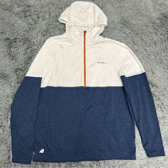 Eddie Bauer Quarter Zip Pullover Hooded Jacket Size Medium - Picture 1 of 9